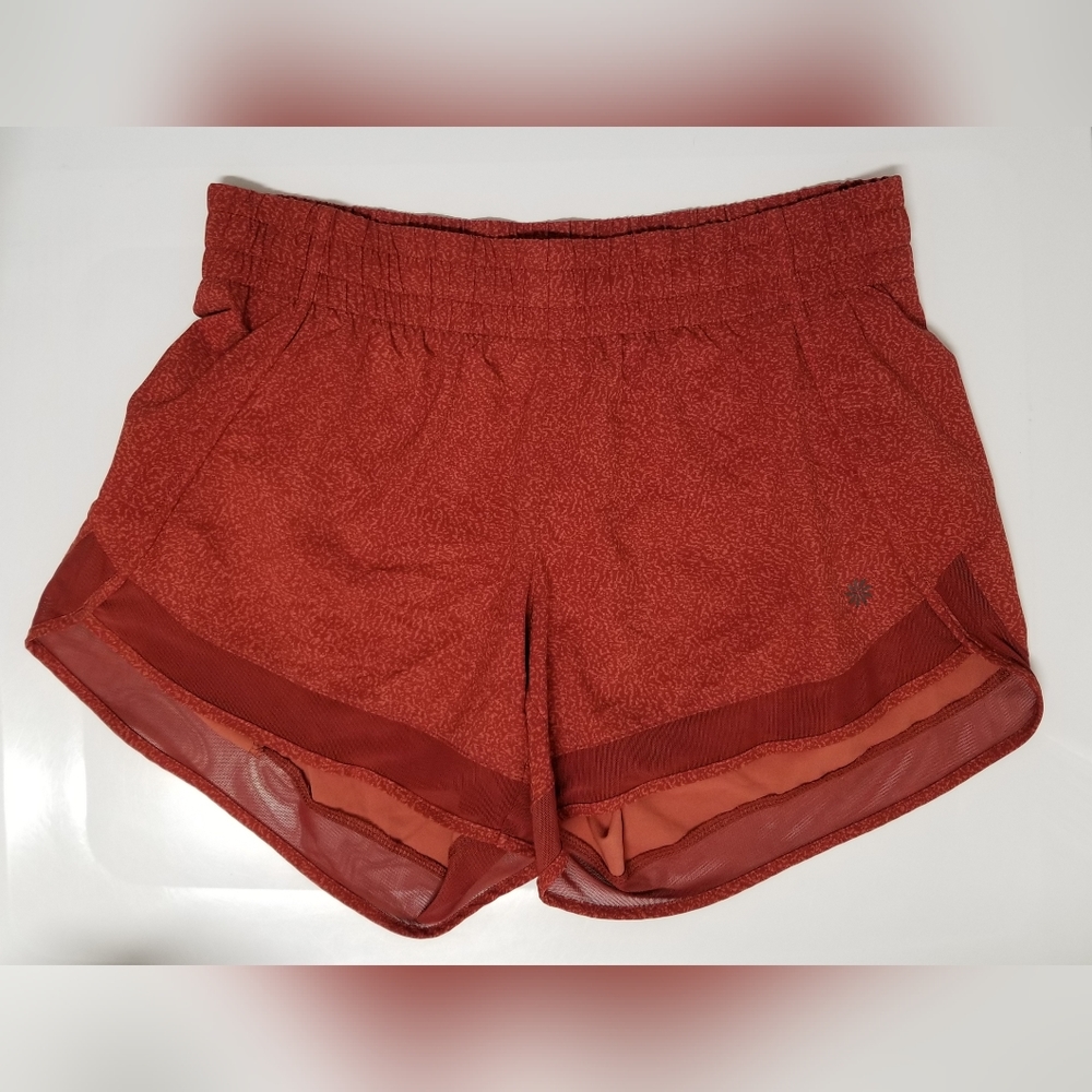 Athleta Mesh Racer 4" Run Shorts in Burnt Orange Sz XS - Picture 4 of 14